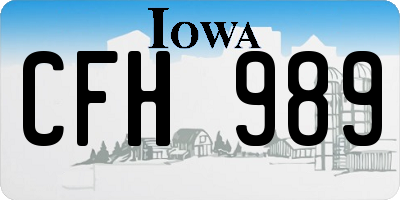 IA license plate CFH989
