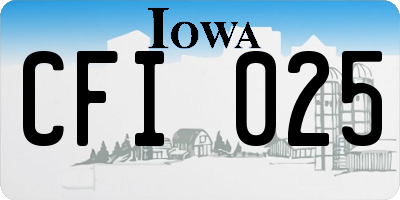 IA license plate CFI025