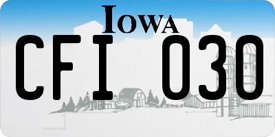 IA license plate CFI030