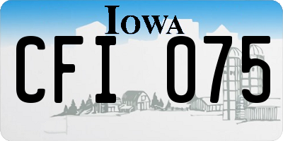 IA license plate CFI075