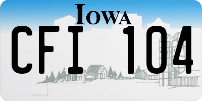 IA license plate CFI104