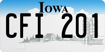 IA license plate CFI201