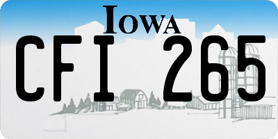 IA license plate CFI265