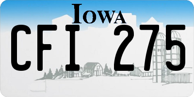 IA license plate CFI275