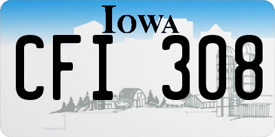 IA license plate CFI308