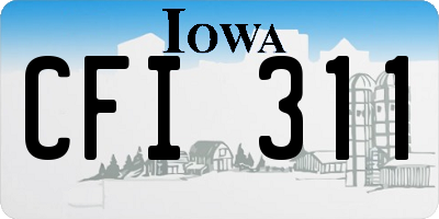 IA license plate CFI311