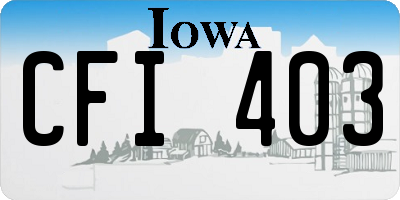 IA license plate CFI403