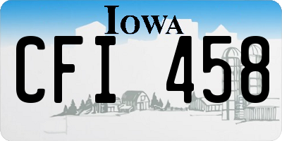 IA license plate CFI458