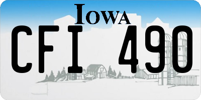 IA license plate CFI490