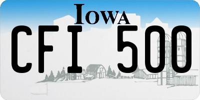 IA license plate CFI500