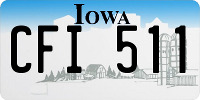 IA license plate CFI511