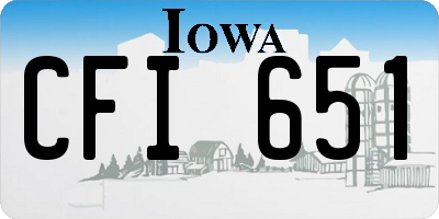 IA license plate CFI651