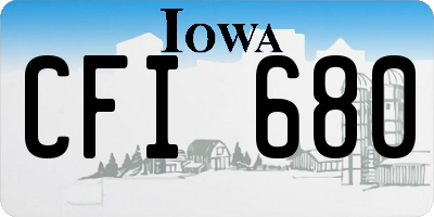 IA license plate CFI680