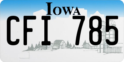IA license plate CFI785