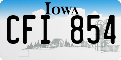 IA license plate CFI854
