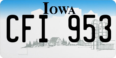 IA license plate CFI953