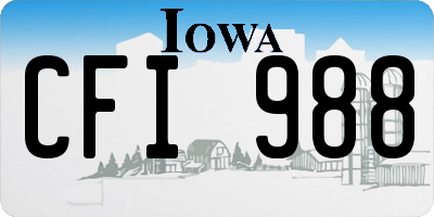 IA license plate CFI988