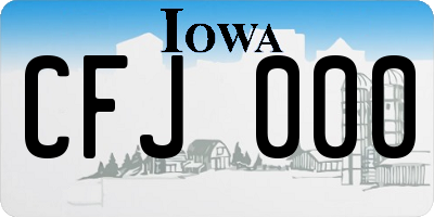 IA license plate CFJ000