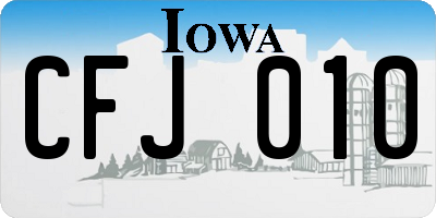 IA license plate CFJ010