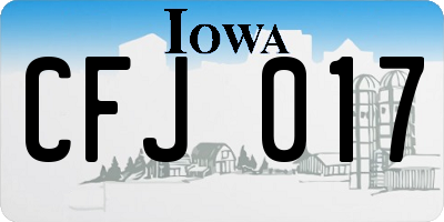 IA license plate CFJ017