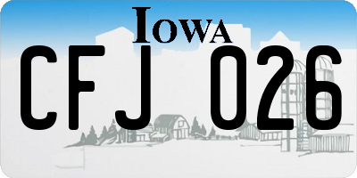 IA license plate CFJ026
