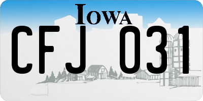 IA license plate CFJ031