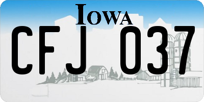 IA license plate CFJ037