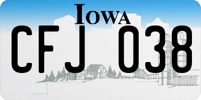 IA license plate CFJ038