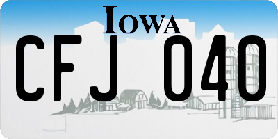 IA license plate CFJ040