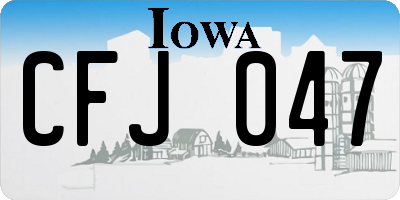 IA license plate CFJ047
