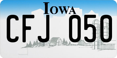 IA license plate CFJ050