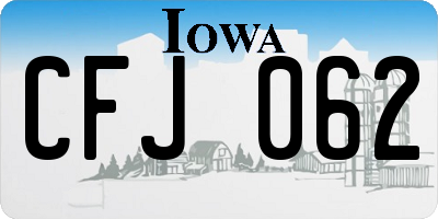 IA license plate CFJ062