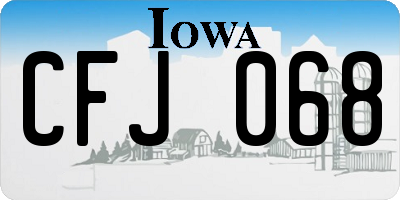IA license plate CFJ068
