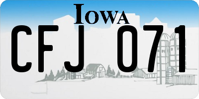 IA license plate CFJ071