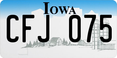 IA license plate CFJ075