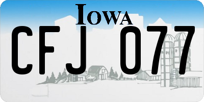 IA license plate CFJ077