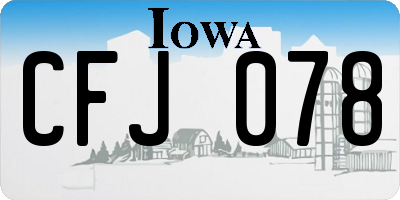 IA license plate CFJ078