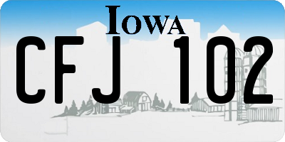 IA license plate CFJ102