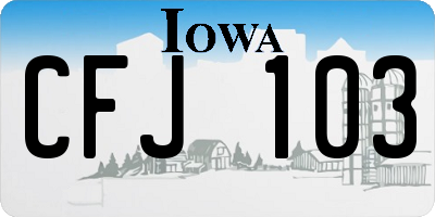 IA license plate CFJ103