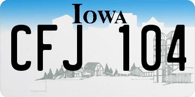 IA license plate CFJ104