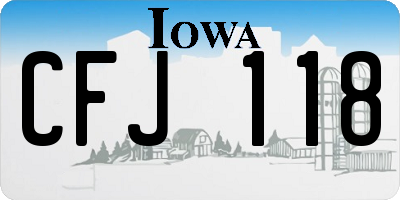 IA license plate CFJ118