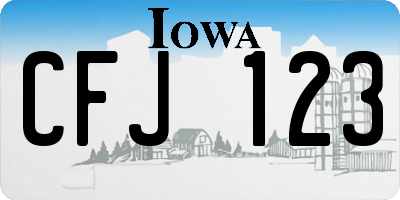 IA license plate CFJ123