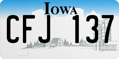 IA license plate CFJ137