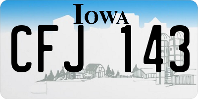 IA license plate CFJ143