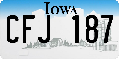 IA license plate CFJ187