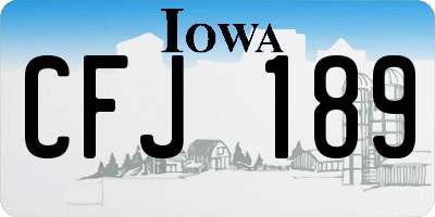 IA license plate CFJ189