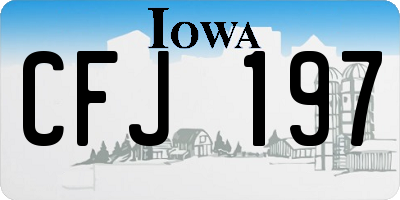 IA license plate CFJ197