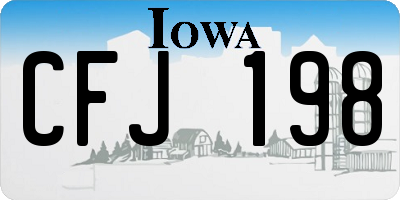 IA license plate CFJ198