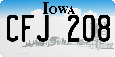 IA license plate CFJ208