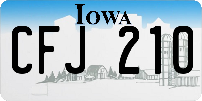 IA license plate CFJ210